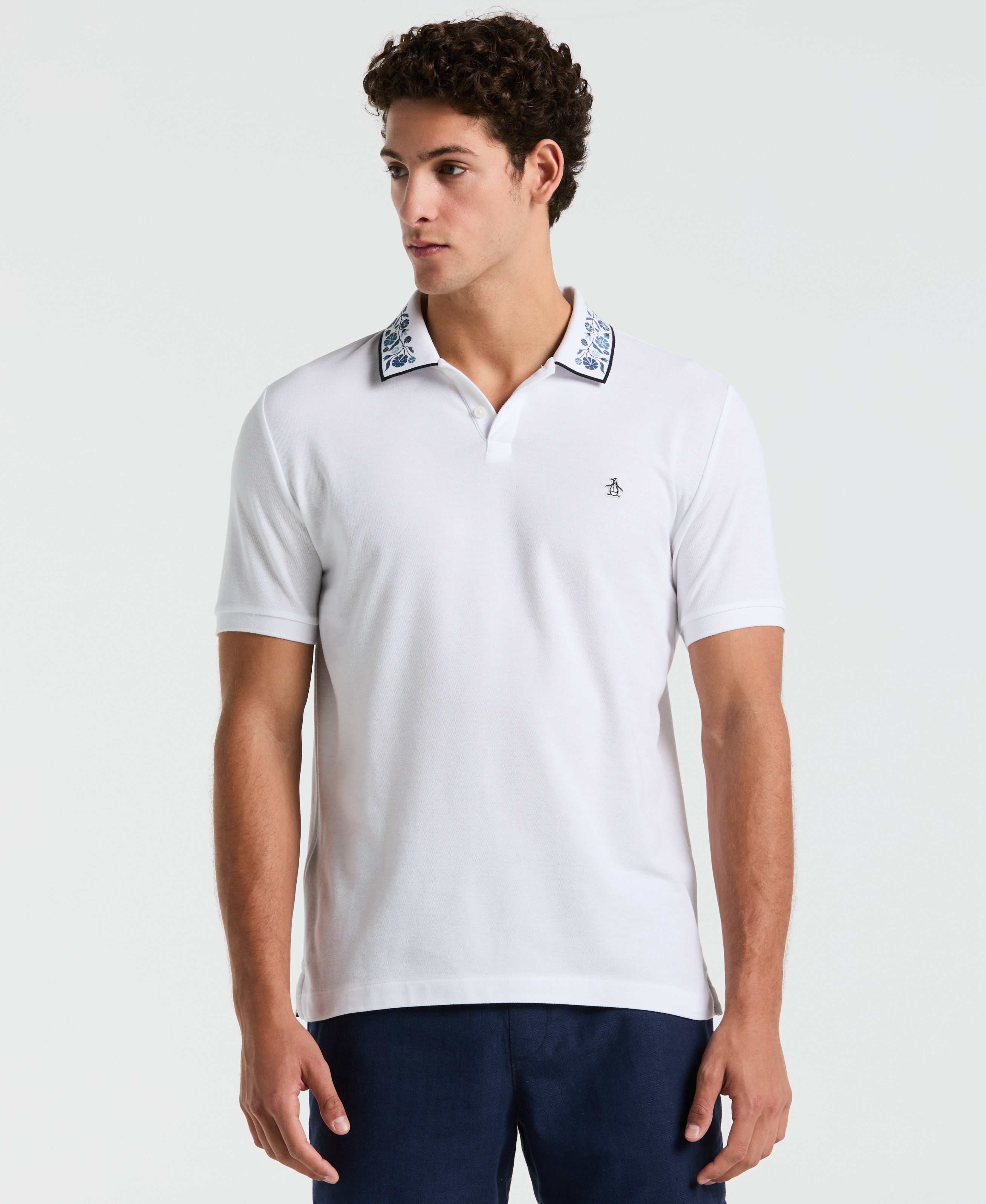 Pique Floral Print Collar Polo – Original Penguin US