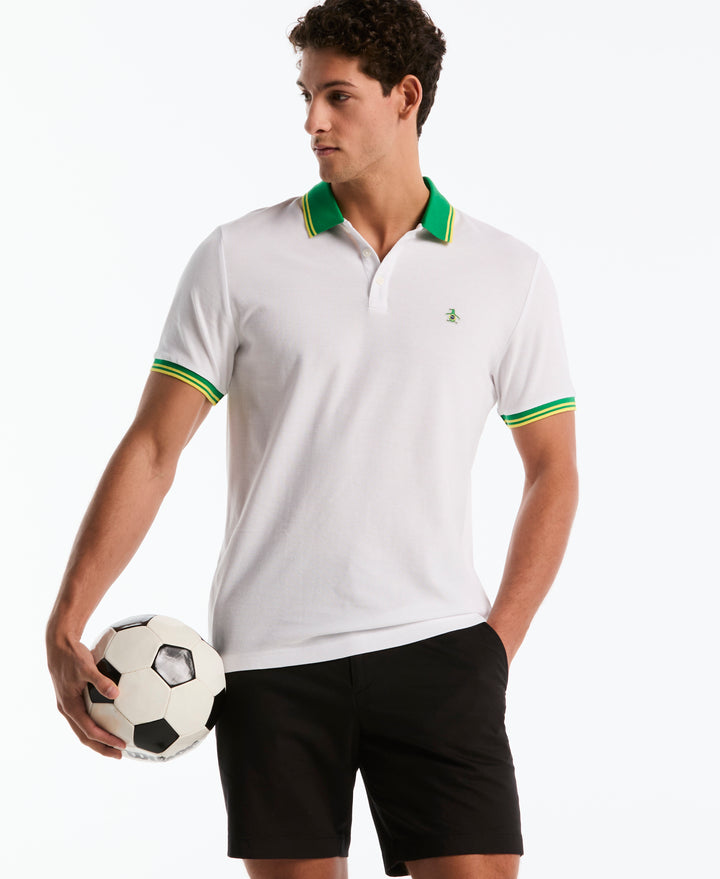 Brasil National Cotton Pique Polo (Bright White) 