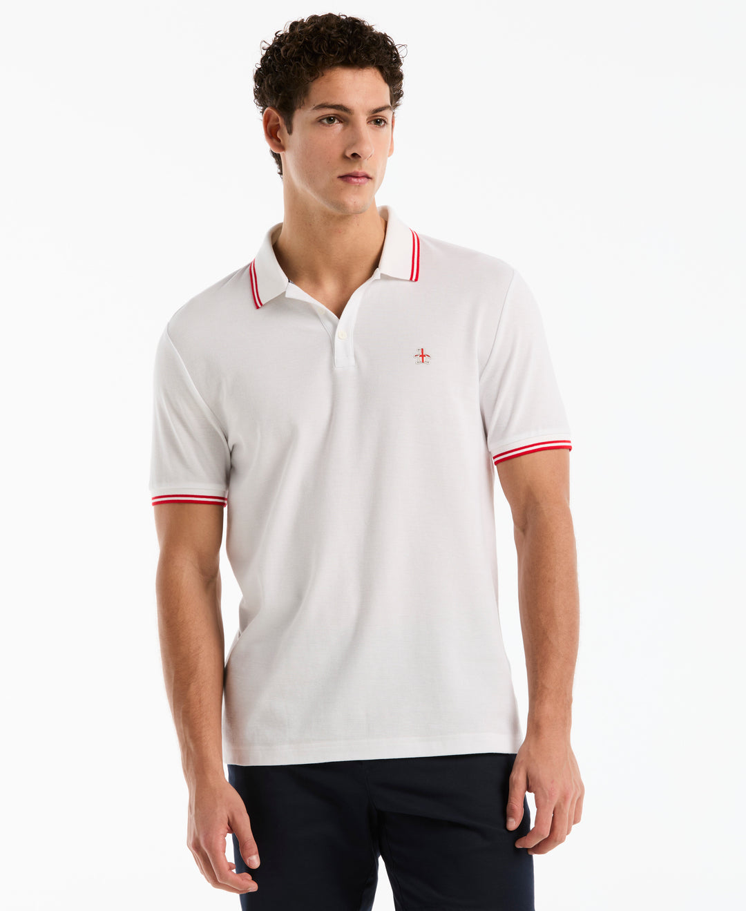 England National Pique Cotton Polo (Bright White) 