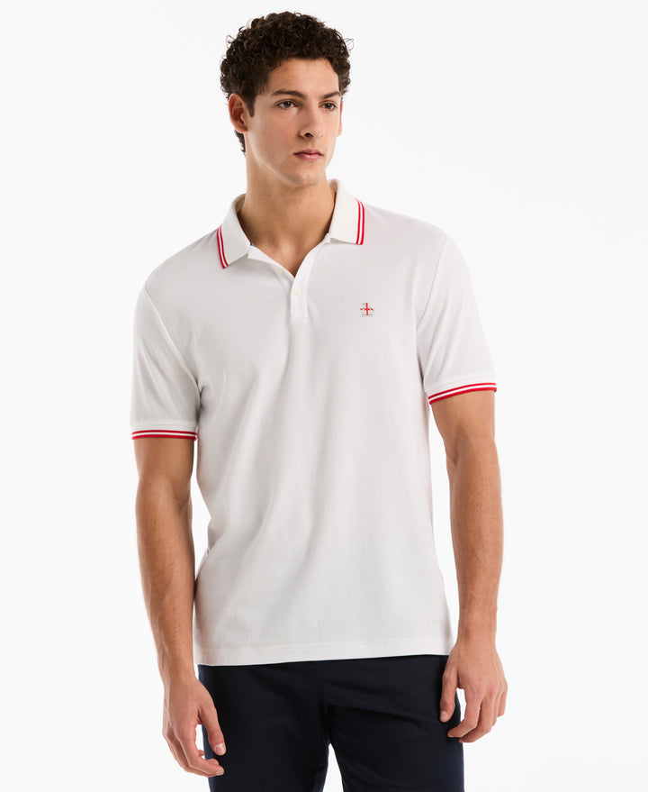 England National Pique Cotton Polo (Bright White) 