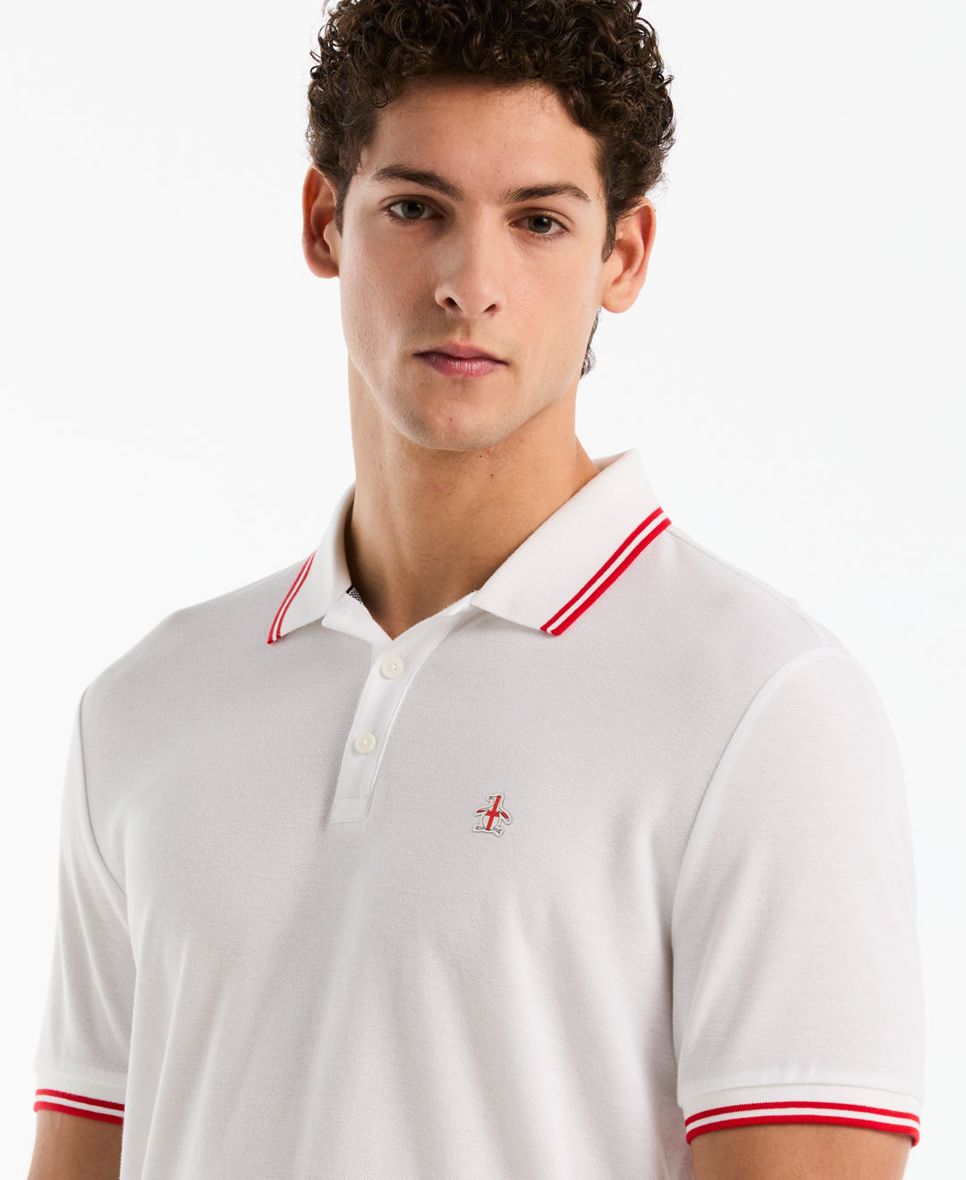 England National Pique Cotton Polo (Bright White) 