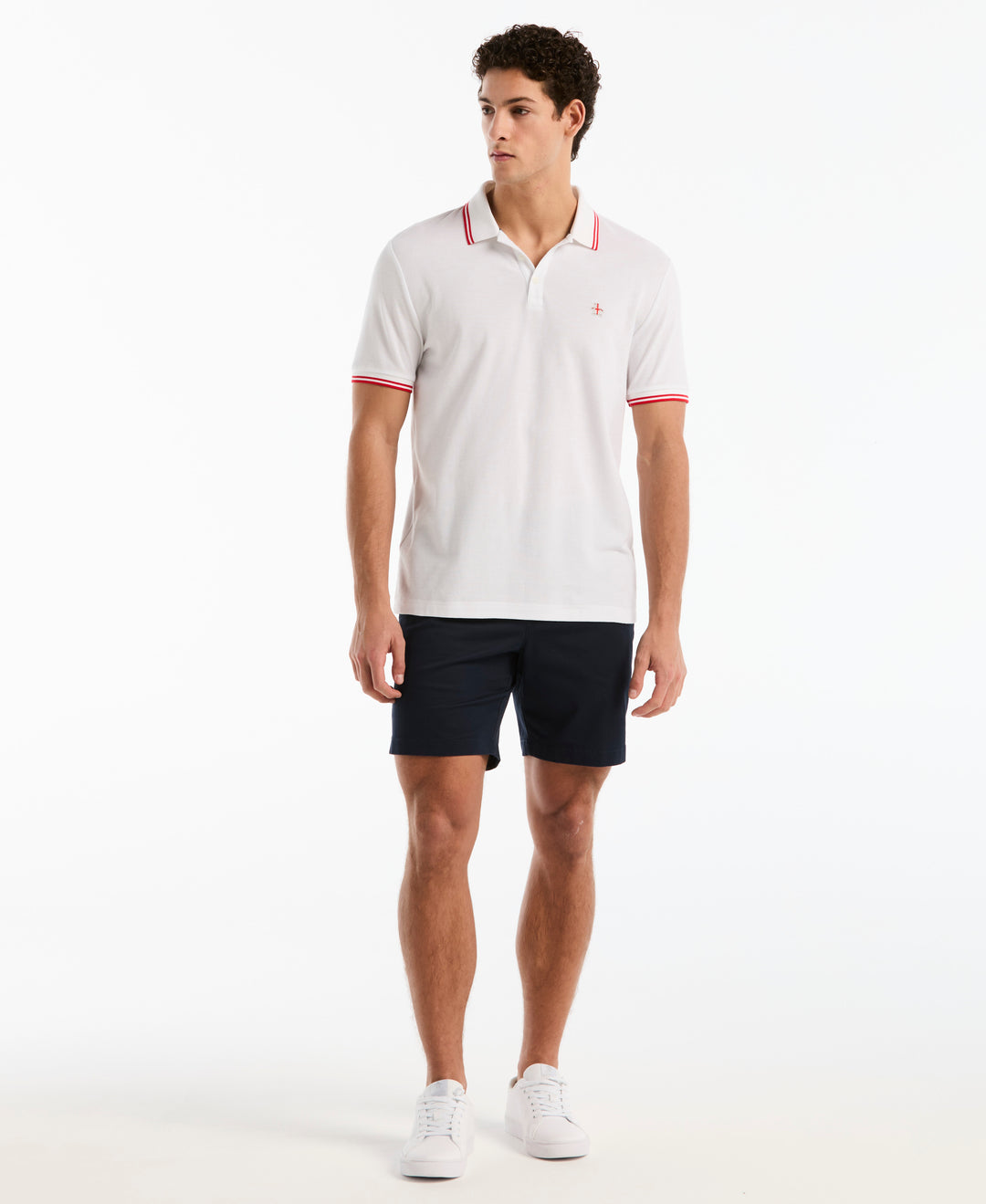 England National Pique Cotton Polo (Bright White) 