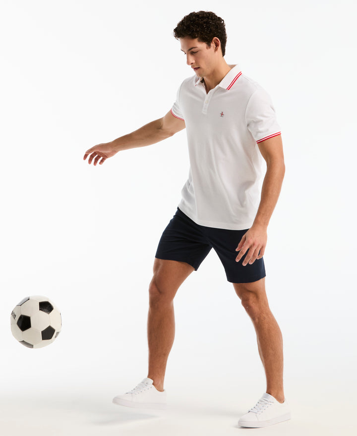 England National Pique Cotton Polo (Bright White) 