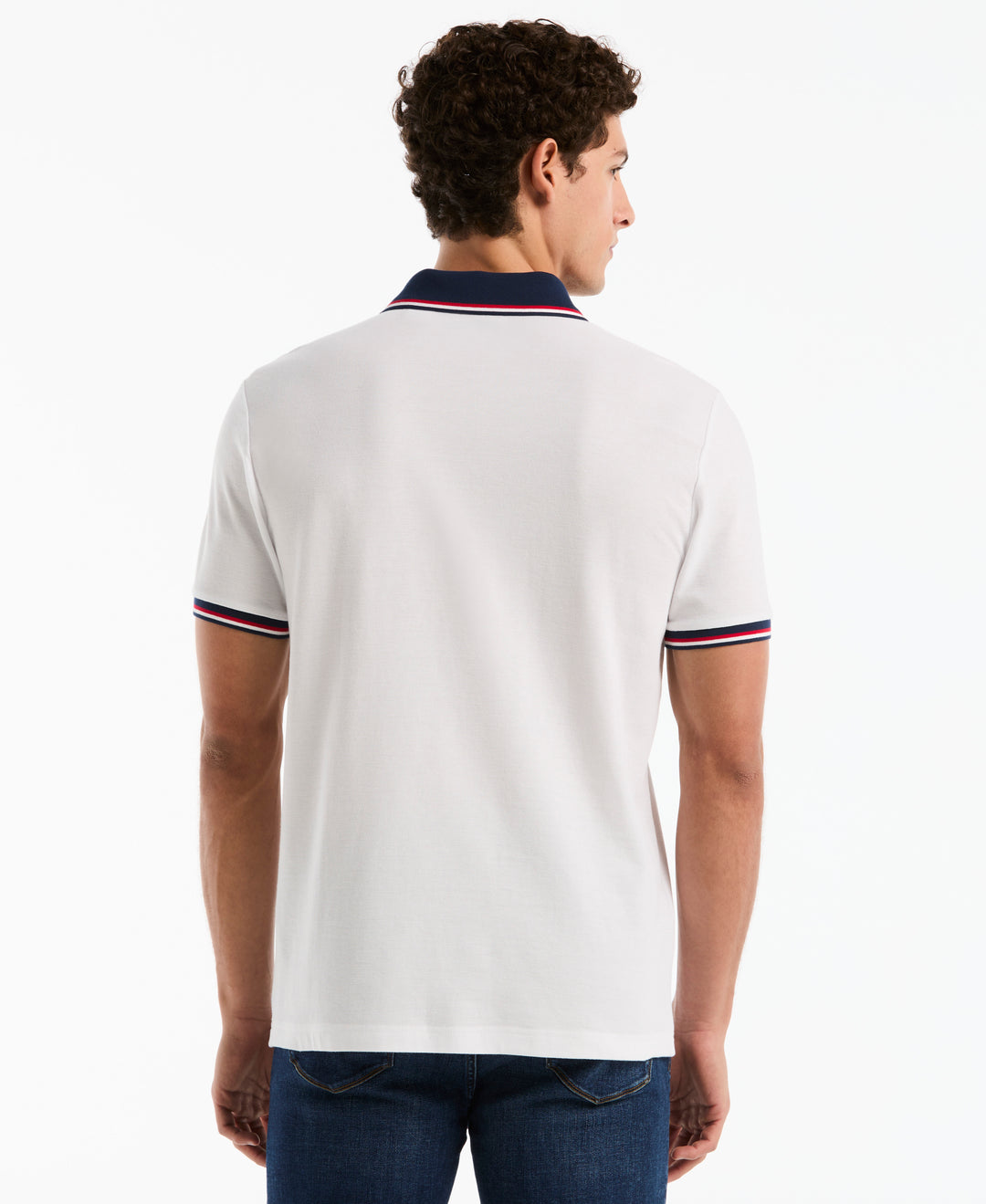 Cotton Pique National France Polo (Bright White) 