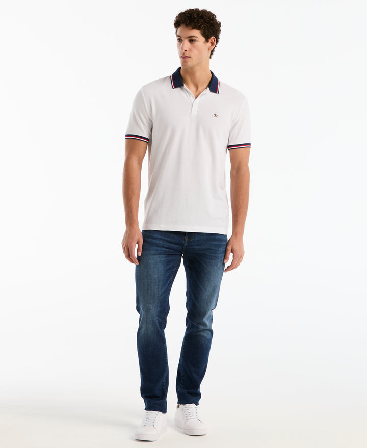Cotton Pique National France Polo (Bright White) 