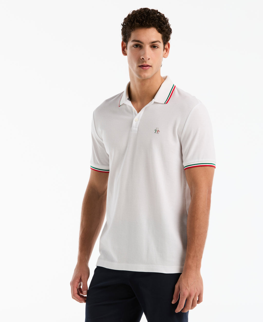 Cotton Pique National Polo (Bright White) 