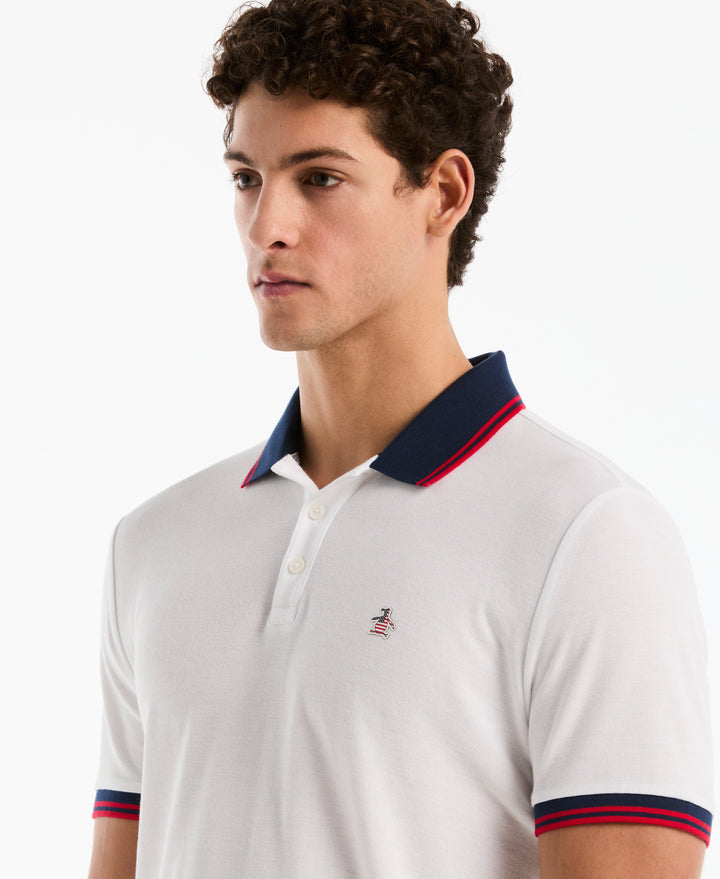 Cotton National Pique Polo (Bright White) 