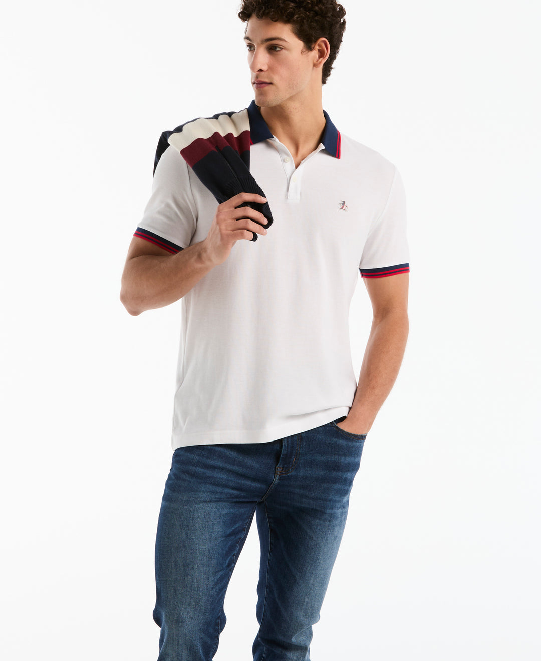 Cotton National Pique Polo (Bright White) 