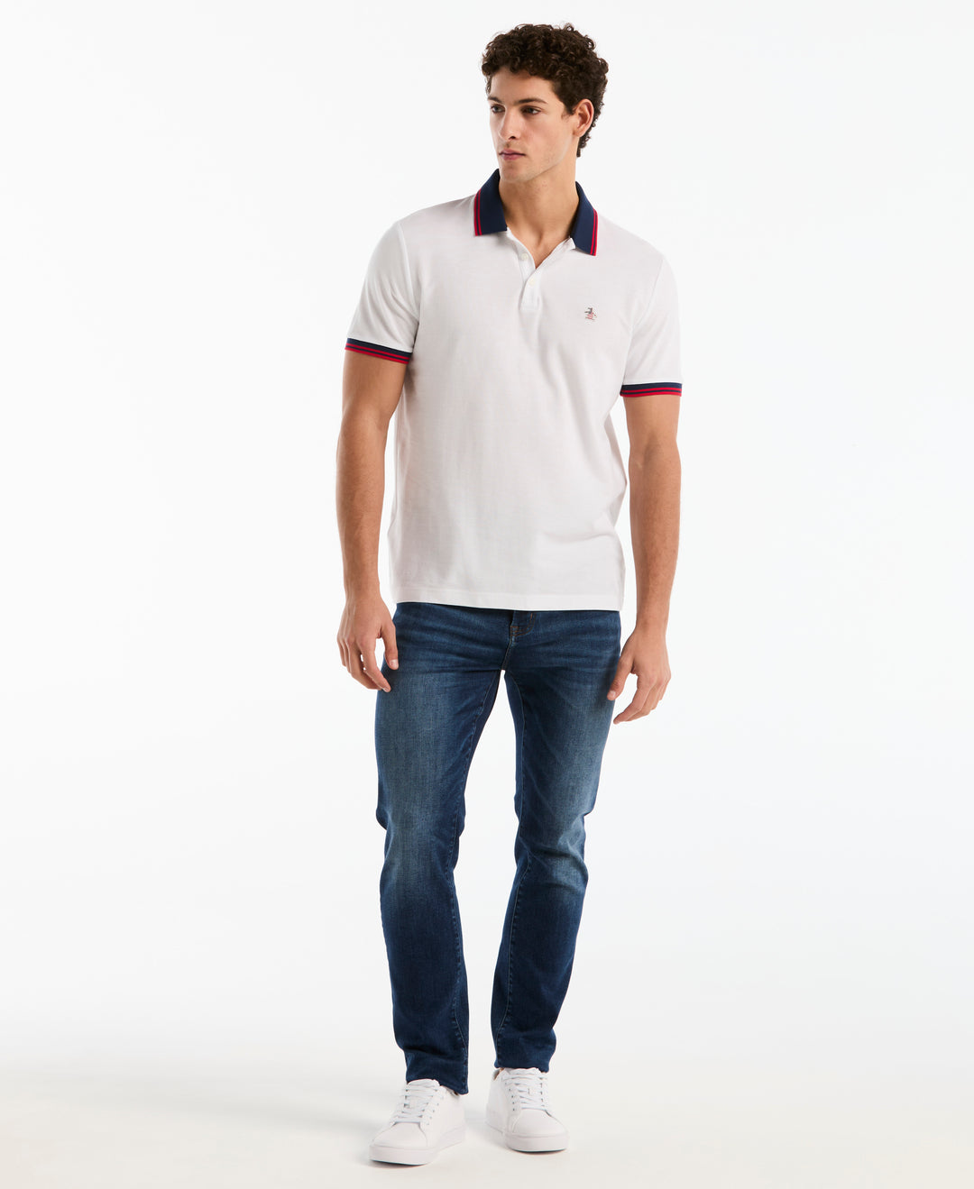 Cotton National Pique Polo (Bright White) 