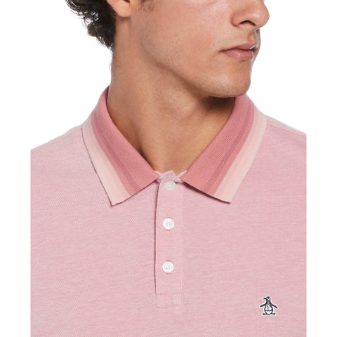 Pique Polo with Tipping (Dusty Rose) 
