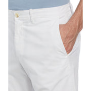 Cotton Blend Check Pattern Slim Fit Chino (Bright White) 