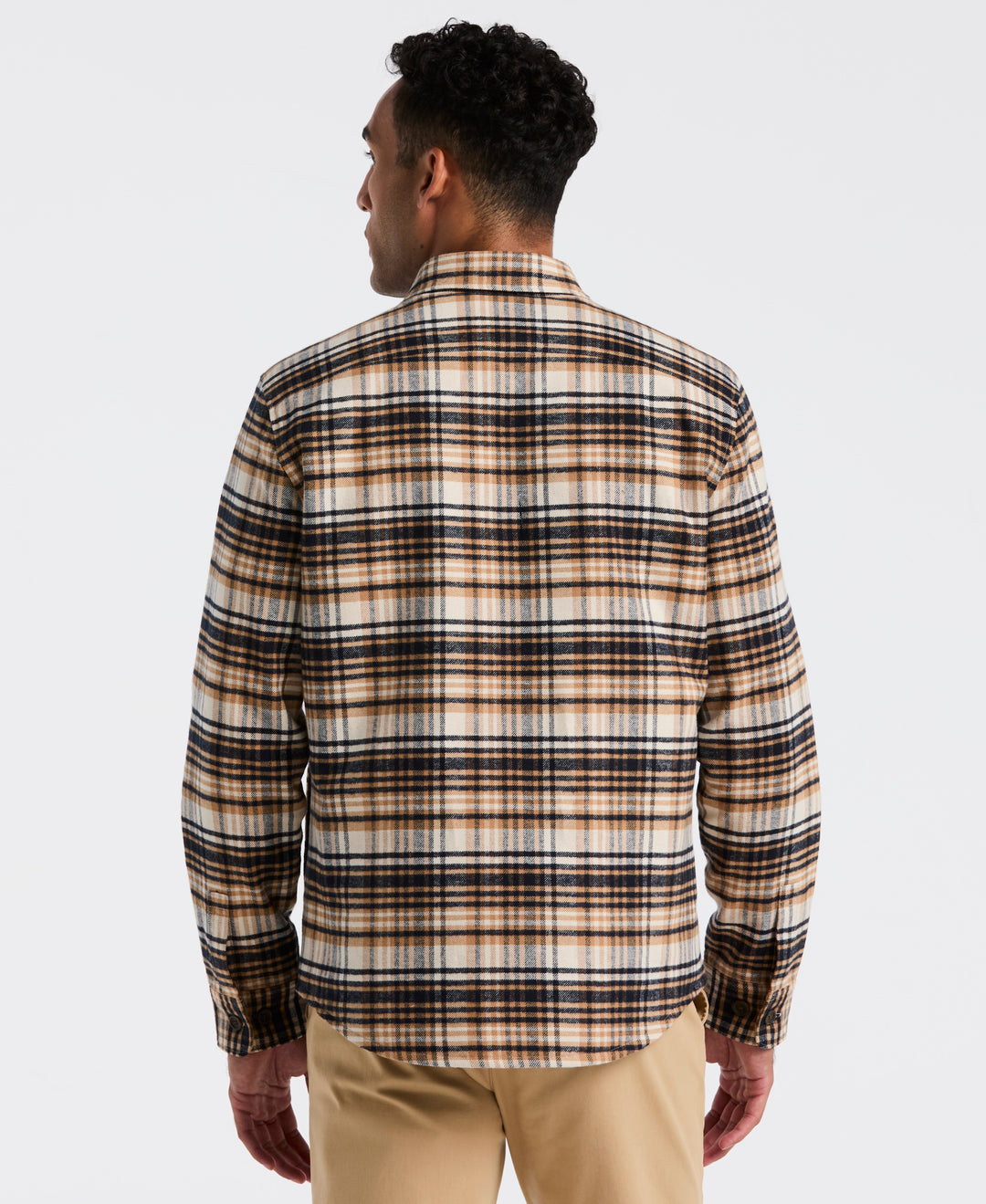 Cotton Plaid Flannel Shirt Jacket (Birch) 
