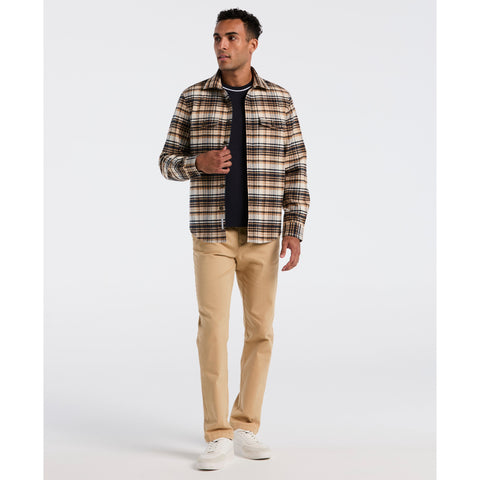 Cotton Plaid Flannel Shirt Jacket (Birch) 