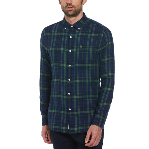 Plaid Flannel Shirt (Medieval Blue) 