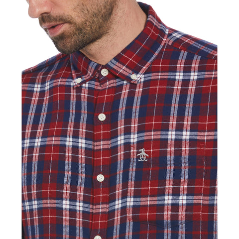 Plaid Flannel Shirt (Red Dahlia) 