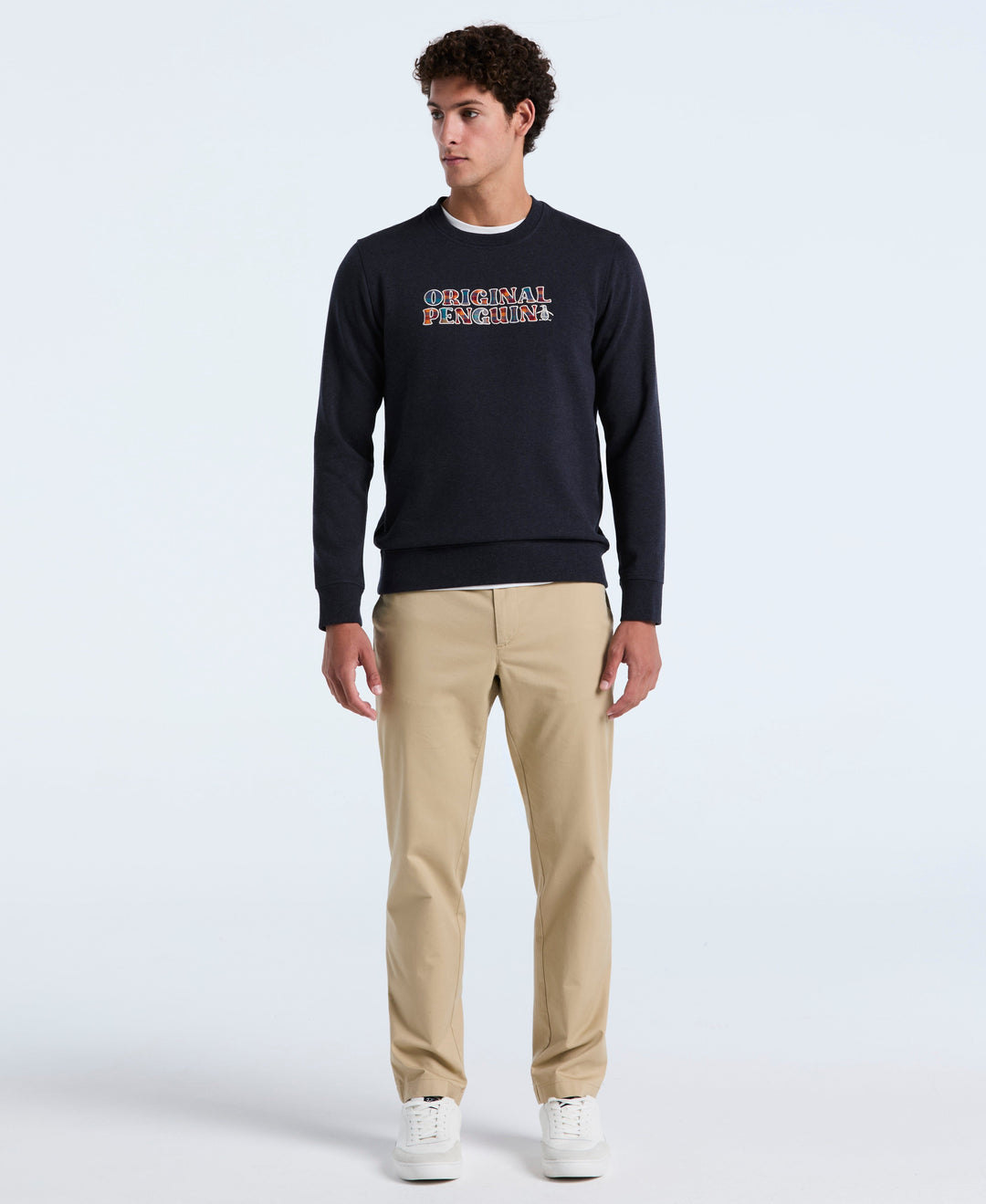 Plaid Logo Graphic Fleece Crewneck (Sapphire Htr) 