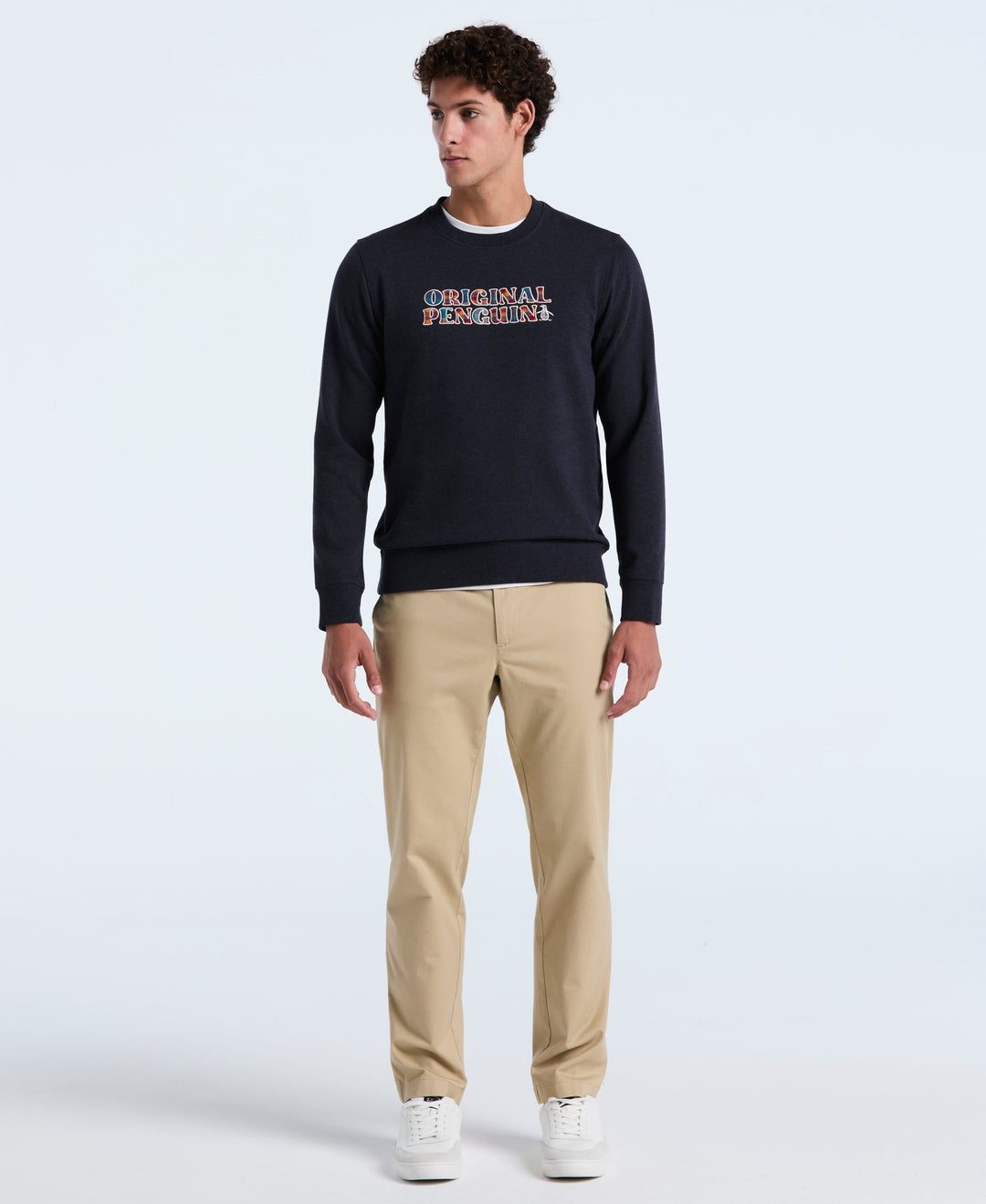 Plaid Logo Graphic Fleece Crewneck (Sapphire Htr) 