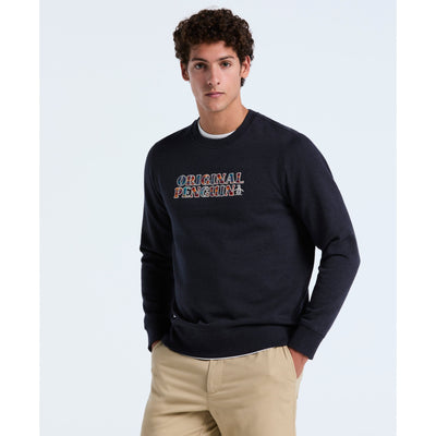 Plaid Logo Graphic Fleece Crewneck (Sapphire Htr) 