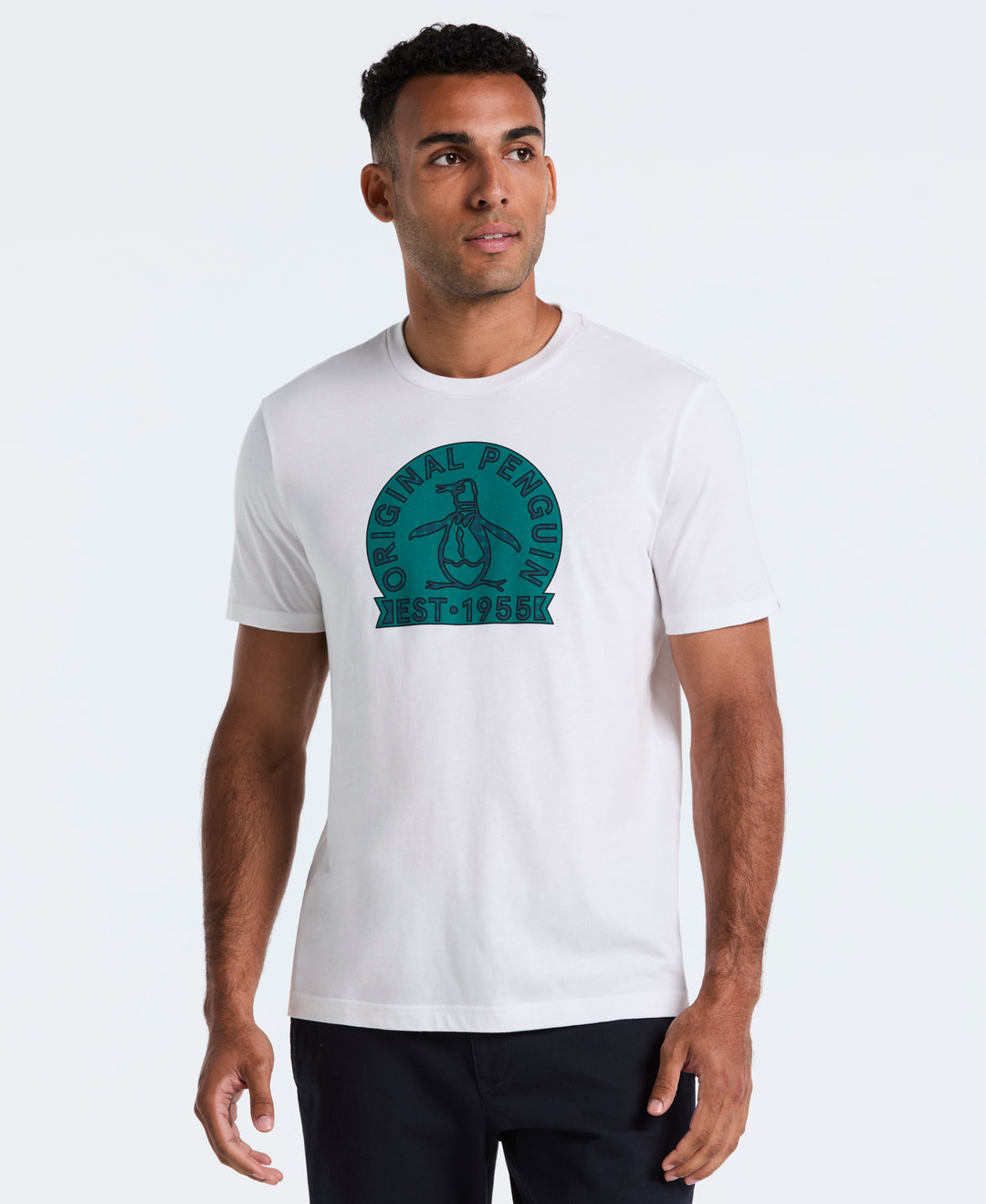 Plaid Penguin Graphic Tee (Bright White) 