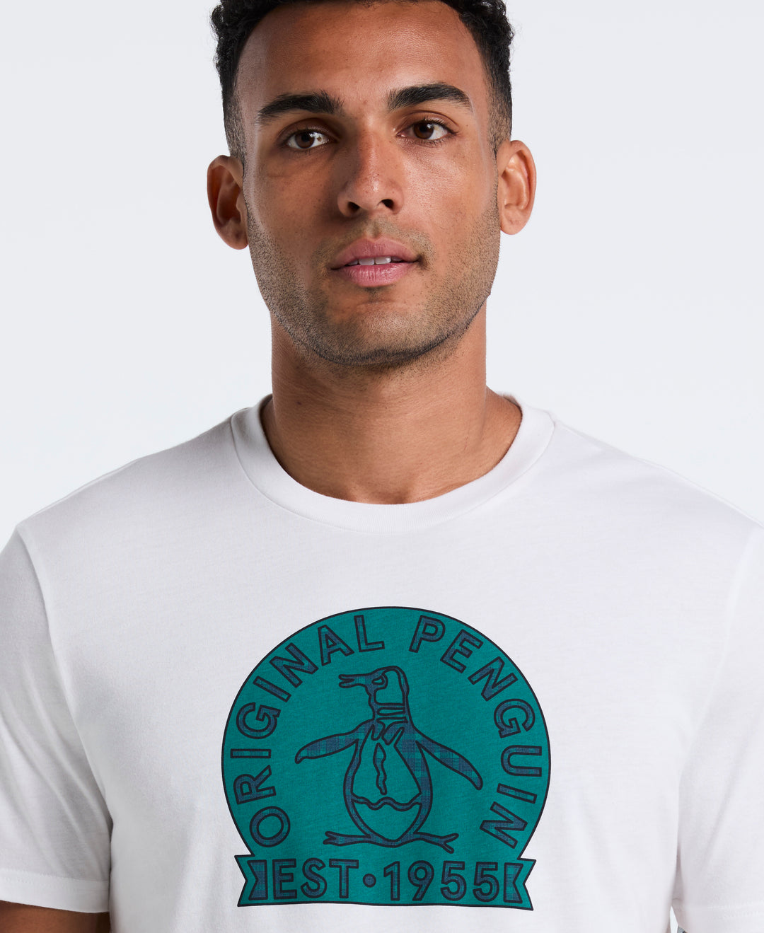 Plaid Penguin Graphic Tee (Bright White) 