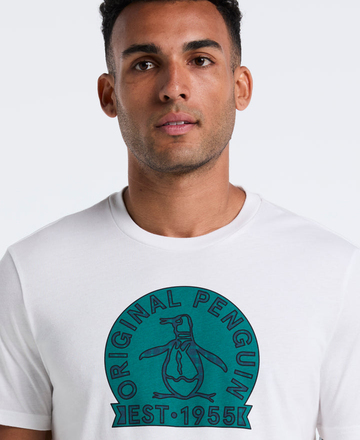 Plaid Penguin Graphic Tee (Bright White) 
