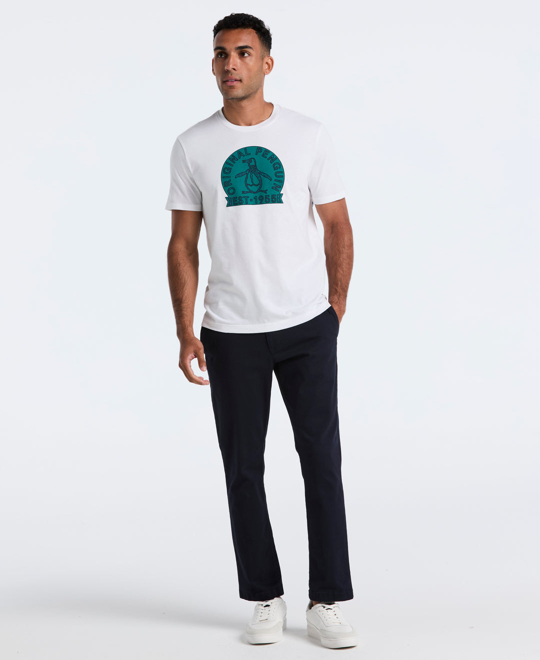 Plaid Penguin Graphic Tee (Bright White) 