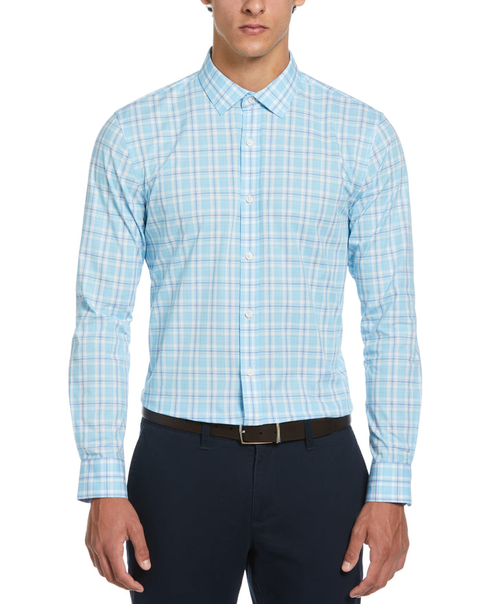 Plaid Print Dress Shirt  (Aquarius) 