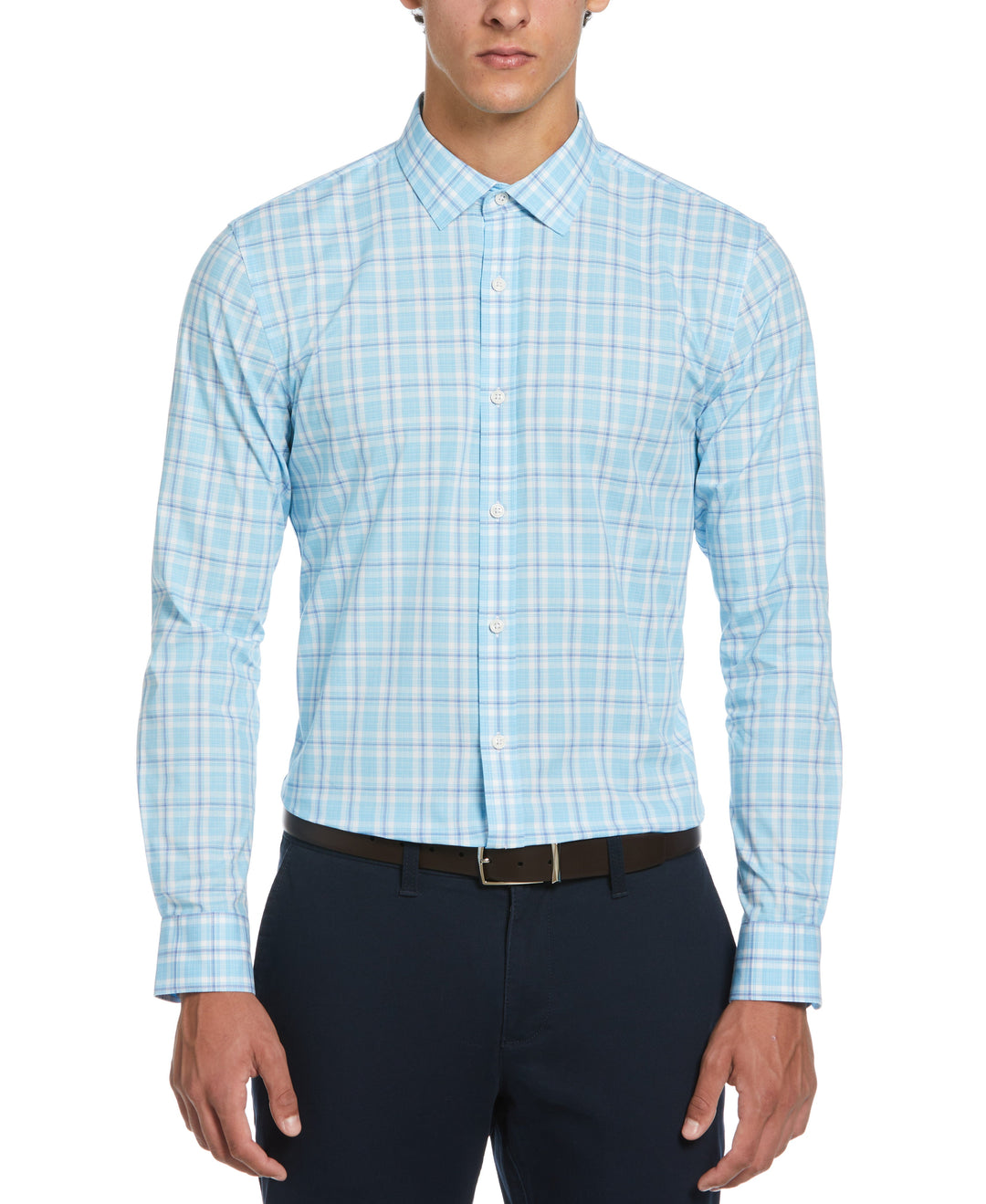 Plaid Print Dress Shirt-Dress Shirts-Aquarius-14.5-32-33-Original Penguin