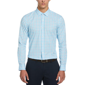 Plaid Print Dress Shirt  (Aquarius) 