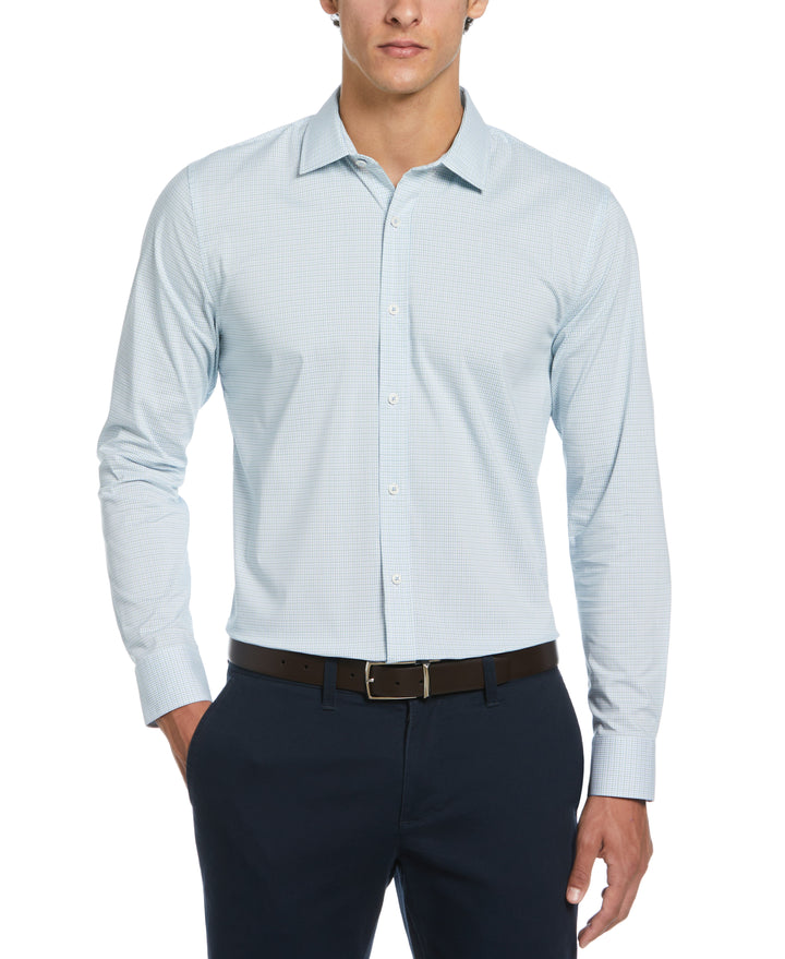 Mini Check Print Dress Shirts (Green) 