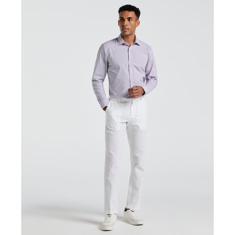 Plum Mini Check Print Dress Shirt (Plum) 