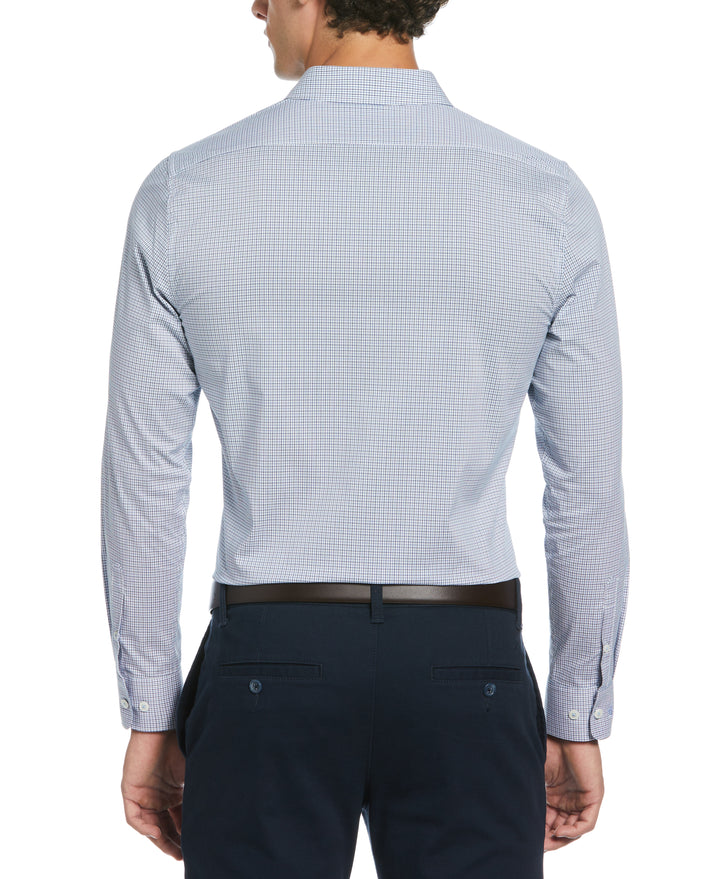 Mini Check Print Dress Shirt  (Dark Sapphire) 