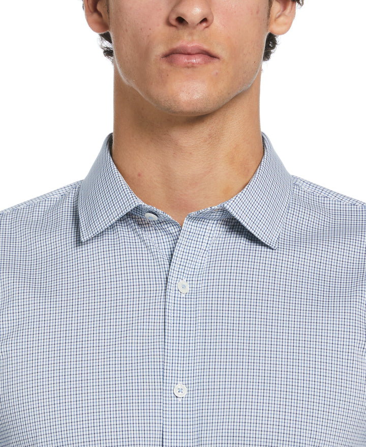 Mini Check Print Dress Shirt  (Dark Sapphire) 