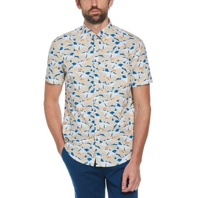 Poplin Bird Print Shirt (Oatmeal) 