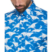Poplin Bird Print Shirt (Classic Blue) 