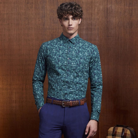 Poplin Ditsy Floral Print Shirt (June Bug) 