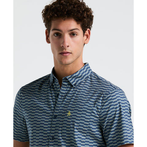 Poplin Line Geo Shirt (Sargasso Sea) 