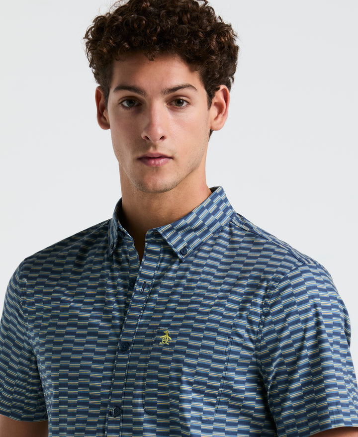 Poplin Line Geo Shirt (Sargasso Sea) 