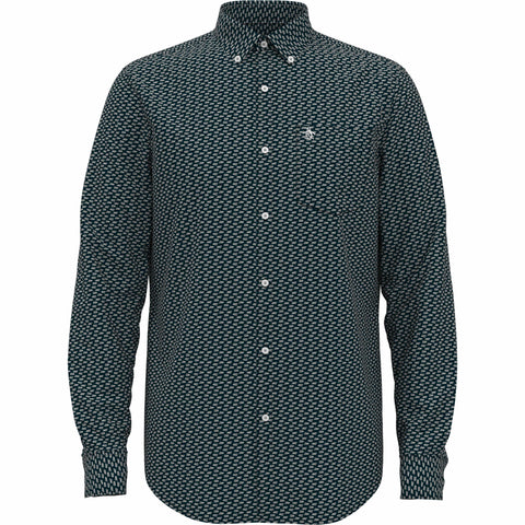 Poplin Lines Printed Shirt (Dark Sapphire) 