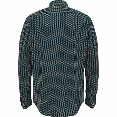 Poplin Lines Printed Shirt (Dark Sapphire) 