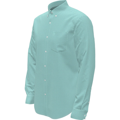 Poplin Mini Floral Geo Print Shirt-Shirts-Original Penguin