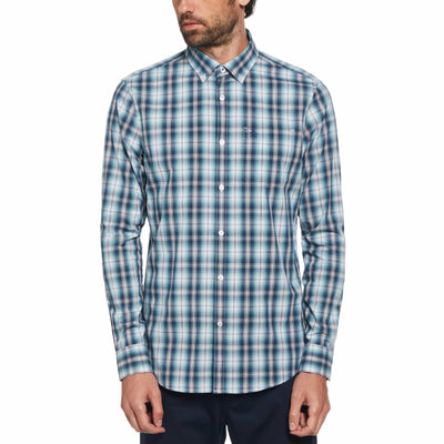 Poplin Plaid Shirt (Poseidon Blue) 