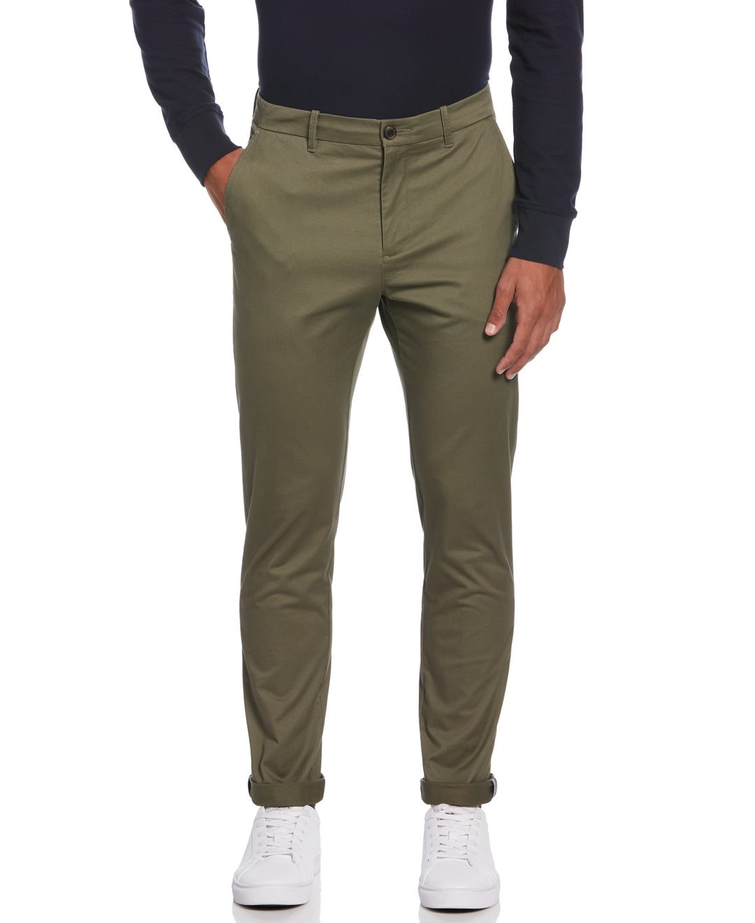 Basic Recycled Cotton Chino Trousers (Dusty Olive) 