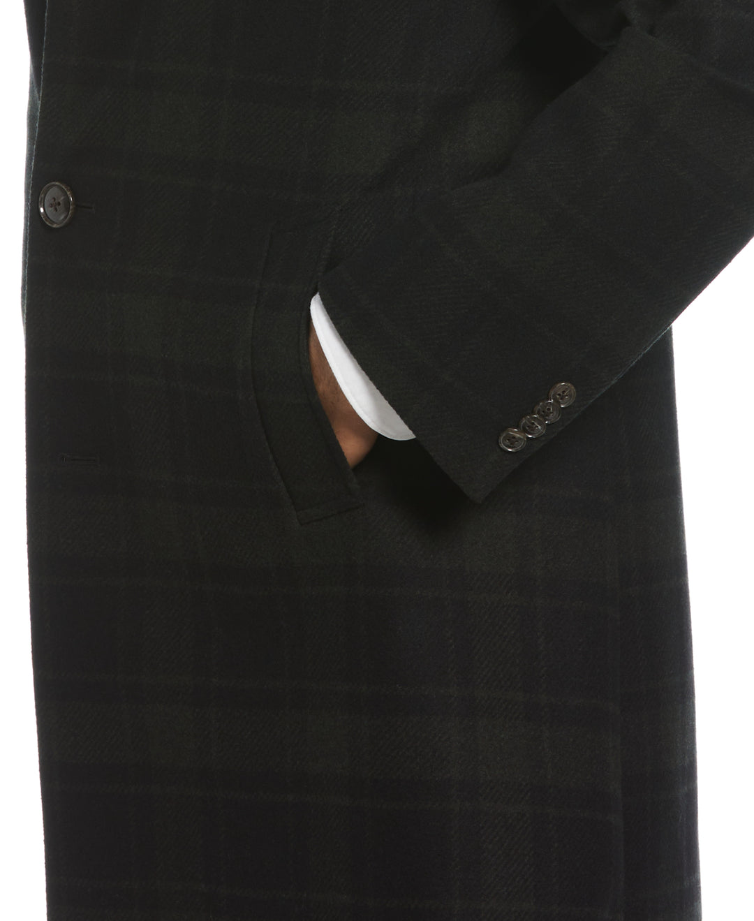 Olive Plaid Priel Overcoat (Black/Aster) 