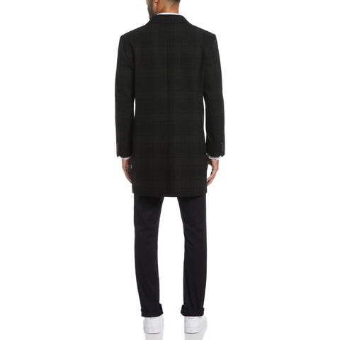 Olive Plaid Priel Overcoat (Black/Aster) 