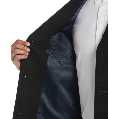 Olive Plaid Priel Overcoat (Black/Aster) 