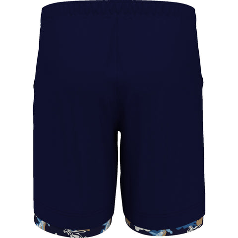 Men's Printed Compression Lining Tennis Shorts (Black Iris) 