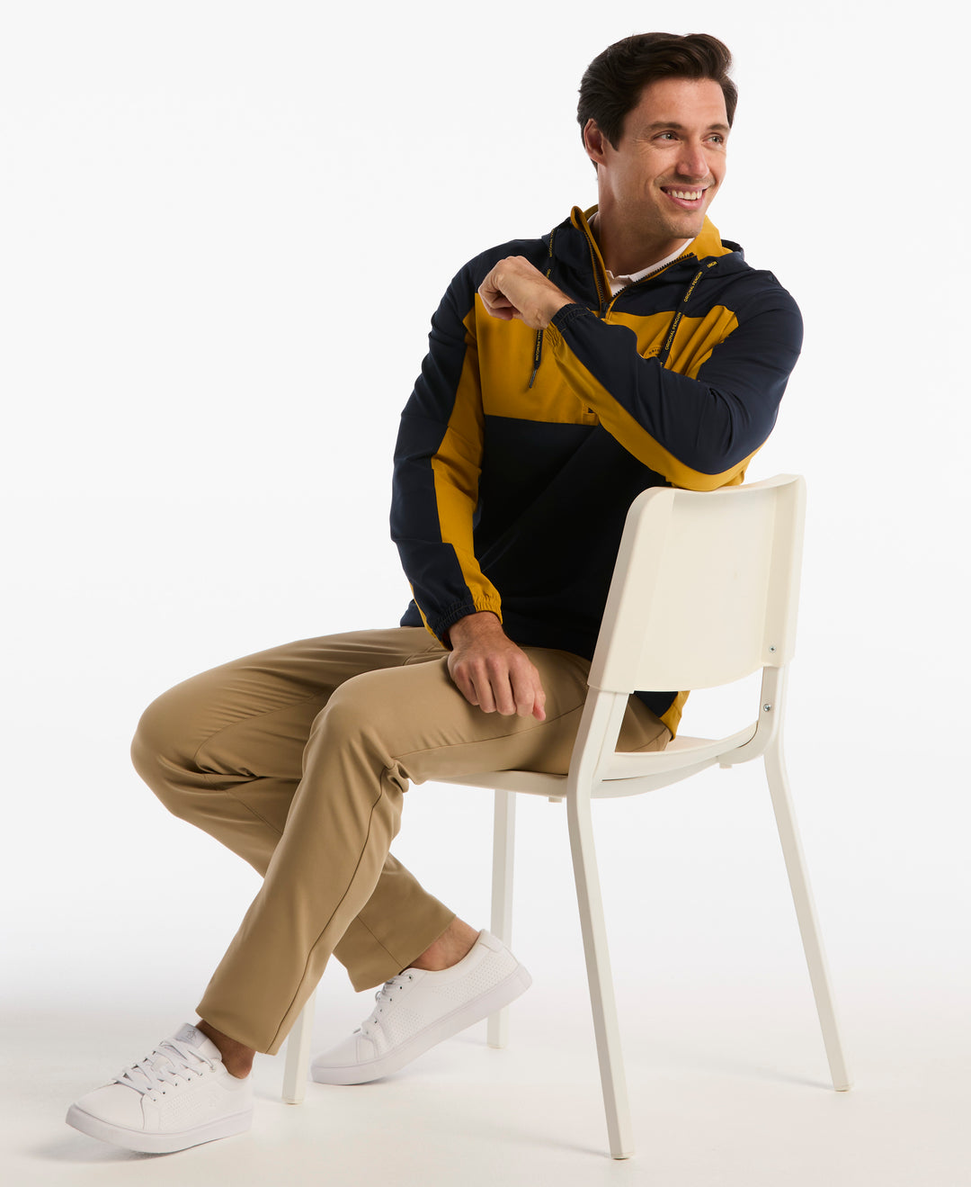 1/4 Zip Color Block Golf Windbreaker Jacket (Black Iris) 