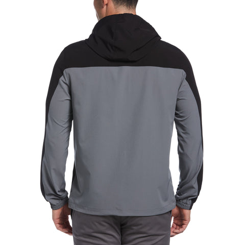 Quarter Zip Colour Block Golf Jacket (Caviar) 
