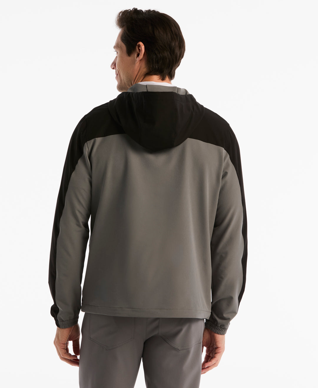 1/4 Zip Color Block Golf Windbreaker Jacket (Caviar) 